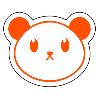 Cute Little Panda Sticker (Orange)